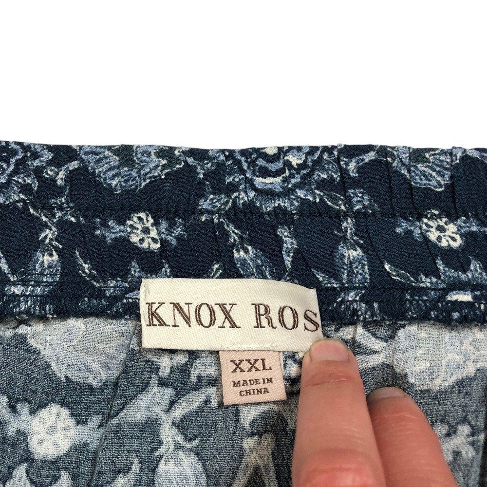 Knox Rose Boho Floral Ruffle High Low Maxi Skirt XXL Festival Hippie Navy Blue - Picture 8 of 12